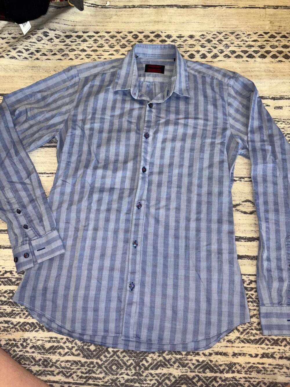 Jared Lang After Hours 100% Cotton Shirt Large 16.5 X 36" Modern Slimmer Fit